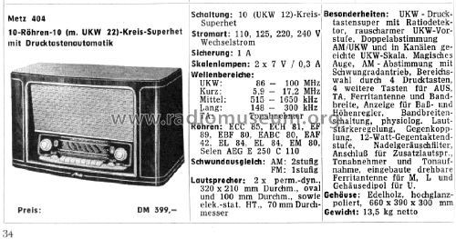 404WF; Metz Transformatoren (ID = 2376617) Radio