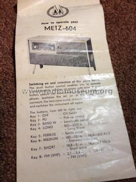 604; Metz Transformatoren (ID = 1784733) Radio