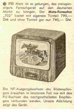 702; Metz Transformatoren (ID = 1122194) Television