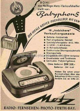Babyphon S; Metz Transformatoren (ID = 726933) Radio