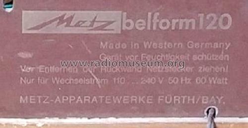 belform 120; Metz Transformatoren (ID = 2528415) Radio