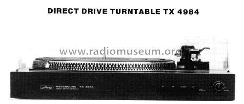 Direct Drive Turntable TX-4984; Metz Transformatoren (ID = 791730) R-Player