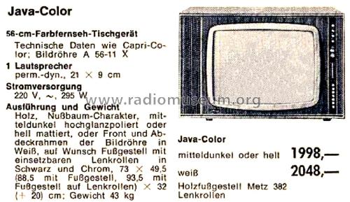 Java-Color ; Metz Transformatoren (ID = 2685500) Television