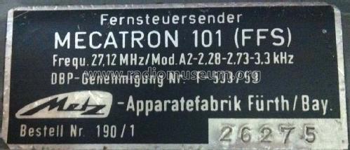 Mecatron 190/1; Metz Transformatoren (ID = 1284917) Misc