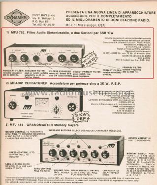 Tunable Audio Filter for SSB/CW MFJ-752; MFJ Enterprises; (ID = 2824980) Amateur-D