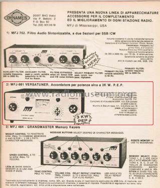 Versatuner up to 3 kW MFJ-981; MFJ Enterprises; (ID = 2824982) Amateur-D