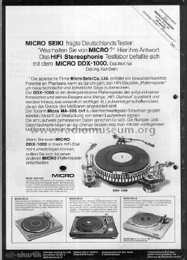 DDX-1000; Micro Seiki Tokyo (ID = 664792) Sonido-V