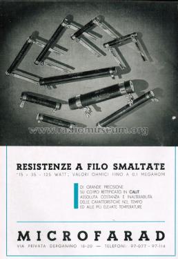 Resistenza a Filo Smaltata - Wire Resistor ; Microfarad; Milano (ID = 2534405) Radio part