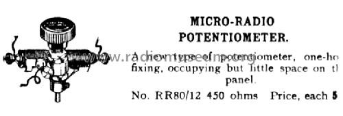 Potentiometer ; Microradio, UK where (ID = 671760) Radio part