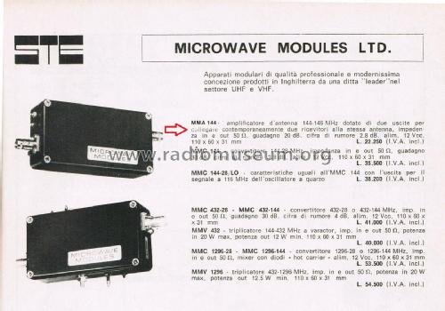 VHF Receive Amplifier MMA 144; Microwave Modules (ID = 2757540) HF-Verst.