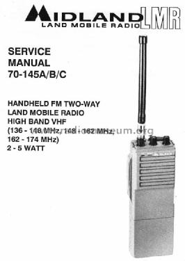 Handheld FM VHF Transceiver 70-145; Midland (ID = 1352730) Commercial TRX