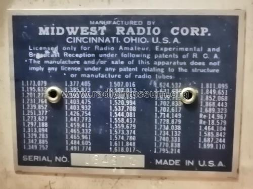 Chassis 10-34; Midwest Radio Co., (ID = 2754968) Radio