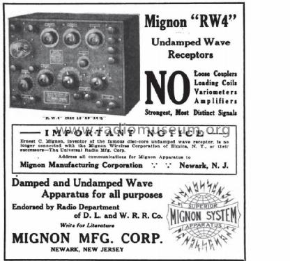 Undamped Wave Receptor RW4; Mignon Mfg., Newark (ID = 844731) Radio