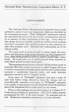 Universal Radio System Type UL-5; Mignon Wireless Corp (ID = 1858115) mod-pre26