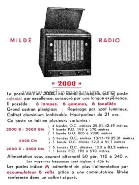 2000 B; Mildé-Radio, Ch. (ID = 2347796) Radio