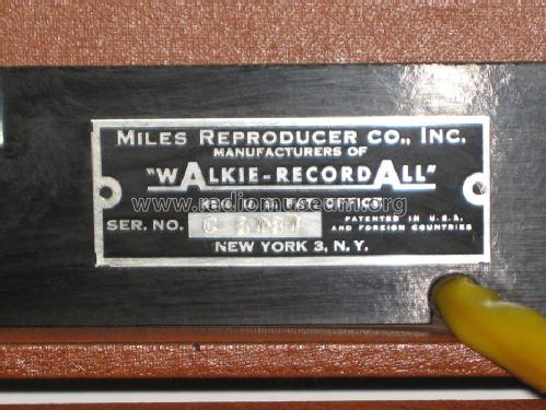 Walkie-Record All ; Miles Reproducer Co. (ID = 1238111) R-Player