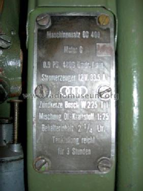 Maschinensatz GG 400 Gl.Erz.400b; Militär verschiedene (ID = 1335465) Power-S