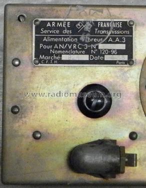 Alimentation Vibreur - Vibrator Power Supply A.A.3 ; MILITARY France, (ID = 2244564) Aliment.