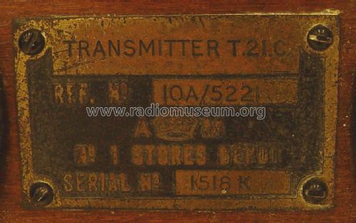 Transmitter T.21.C; MILITARY U.K. (ID = 2389715) Mil Tr