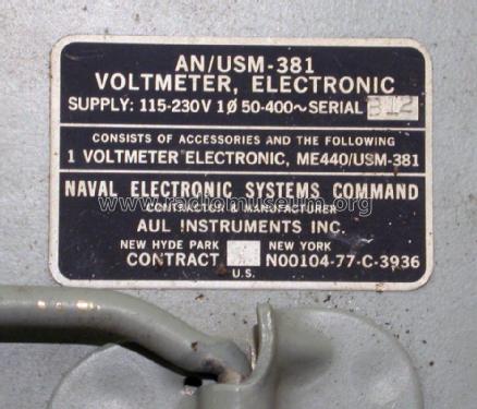 Differential Voltmeter AN/USM-381; MILITARY U.S. (ID = 1092781) Military