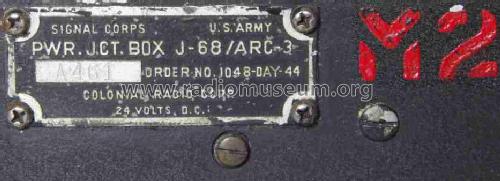 J-68/ARC-3 Power Junction Box for ARC-3 VHF Radio; MILITARY U.S. (ID = 1194578) Military