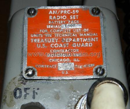 Portable FM transceiver AN/PRC-59; MILITARY U.S. (ID = 2694857) Mil TRX