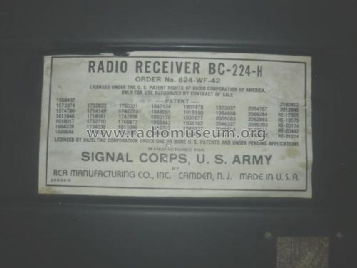 Radio Receiver BC-224-; MILITARY U.S. (ID = 1738625) Mil Re