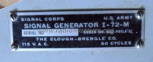 Signal Generator I-72-M; MILITARY U.S. (ID = 1662049) Equipment