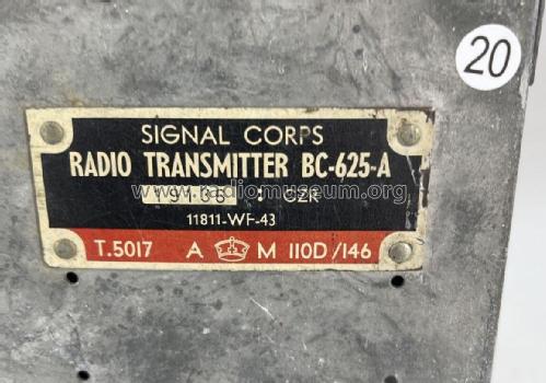 Transmitter BC-625-A; MILITARY U.S. (ID = 2762188) Mil Tr