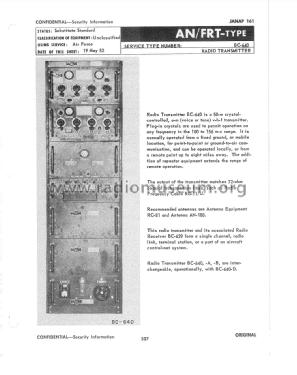 Transmitter BC-640; MILITARY U.S. (ID = 2762189) Mil Tr