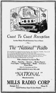 National ; Mills Radio Corp.; (ID = 3002105) Radio