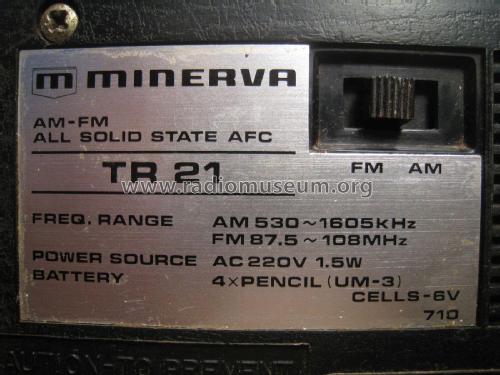 AM-FM-All Solid State AFC TR 21; Minerva Ital-Minerva (ID = 2000580) Radio