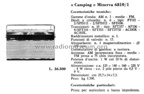 Camping 6810/1; Minerva Ital-Minerva (ID = 2618804) Radio