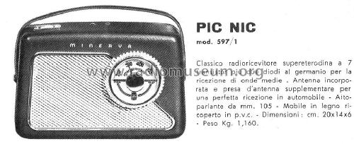 Pic Nic 597/1; Minerva Ital-Minerva (ID = 2049212) Radio