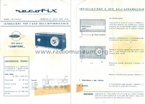 Campione 655/2; Recofix, L. Cozzi (ID = 1946350) Radio