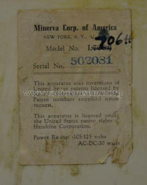 L706 ; Minerva Radio Co. (ID = 2079286) Radio