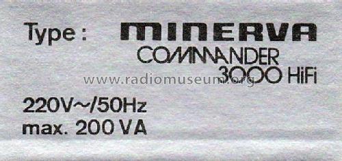 Commander 3000 HiFi; Minerva-Radio (ID = 1861940) Radio