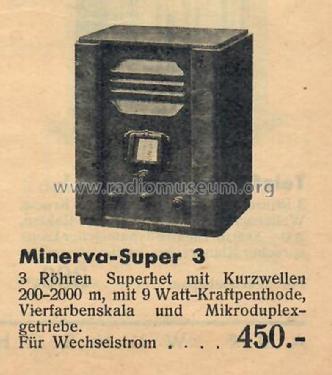 Super 3 3W; Minerva-Radio (ID = 2357534) Radio