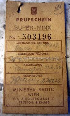 Super Minx 573W; Minerva-Radio (ID = 1779799) Radio