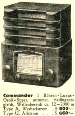 Commander A 500 ; Minerva-Radio (ID = 3938) Radio