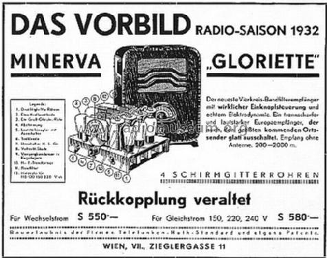 Gloriette W W50+W25P; Minerva-Radio (ID = 1044665) Radio
