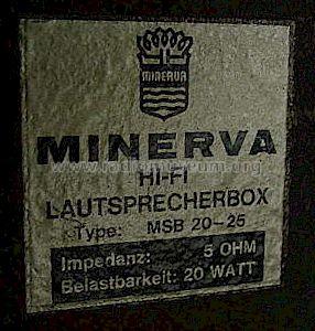 Hi-Fi Lautsprecherbox MSB 20-25; Minerva-Radio (ID = 1132492) Lautspr.-K