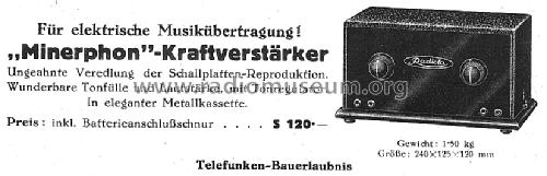 Kraftverstärker Minerphone; Minerva-Radio (ID = 1045603) Ampl/Mixer