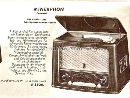 Minerphon Concord 567 W; Minerva-Radio (ID = 97266) Radio