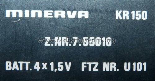 Minikassettengerät KR 150; Minerva-Radio (ID = 704650) Enrég.-R