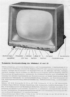 Miniomat 43 ; Minerva-Radio (ID = 974978) Television