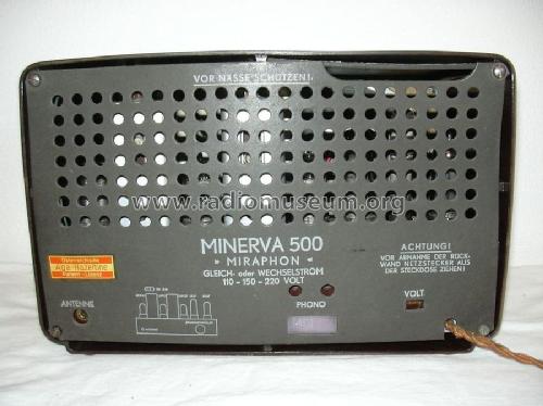 Miraphon 500U; Minerva-Radio (ID = 245483) Radio