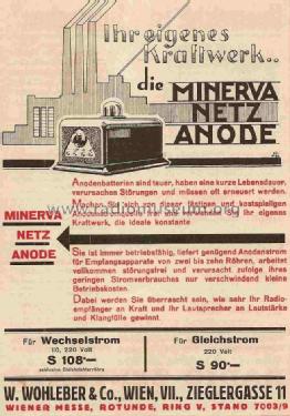 Netz-Anode G; Minerva-Radio (ID = 1006928) Strom-V