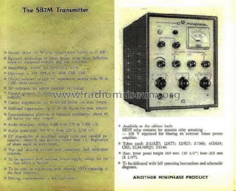 SSB TX Exciter - Transmitter SB7M; Miniphase; Roma (ID = 1267700) Amateur-T