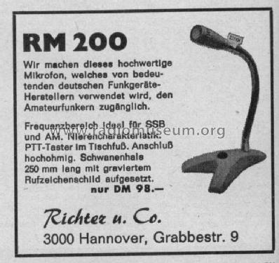 Stationsmikrofon RM200; Minix, Hannover (ID = 1627737) Microphone/PU